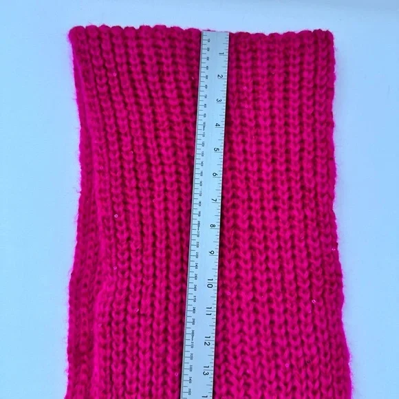NWT Gap Scarf Shine Fushia Pink Soft Rib Knit Sequin OS - Picture 8 of 12